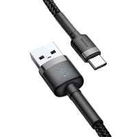 Thumbnail for Baseus USB-A to USB-C Cafule Tough Cable 50cm - Gray