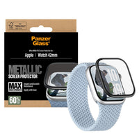 PanzerGlass Metal Frame Screen Protector for Apple Watch Series 10 (42mm) - Black