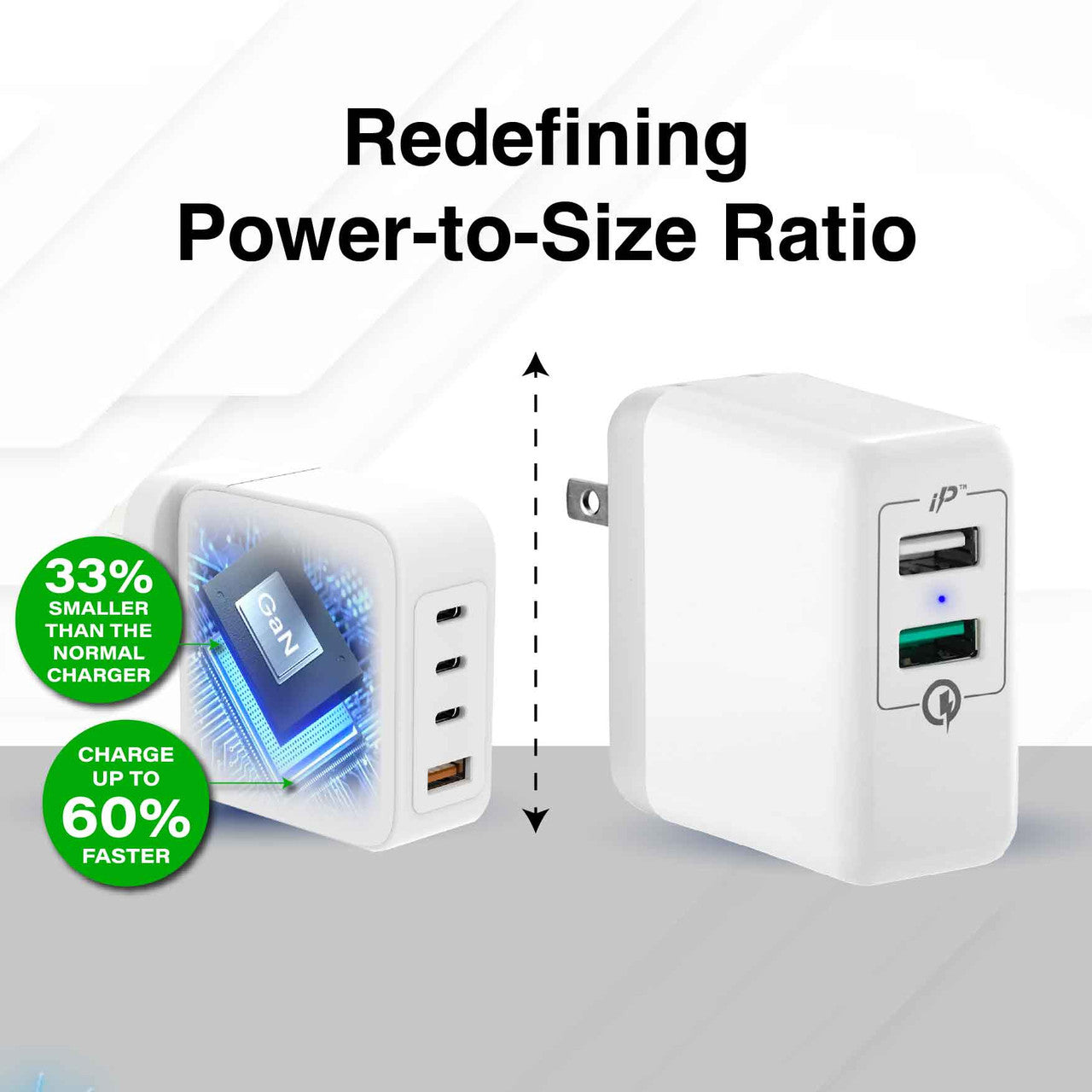 Laser 100W PD GaN Charger - 4 Port USB-C and USB-A Fast Charging