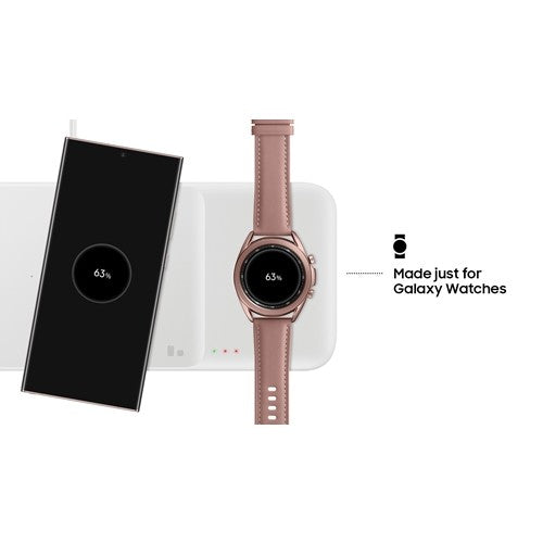 Samsung Wireless Charger and Trio Charging Pad with AC Charger - White