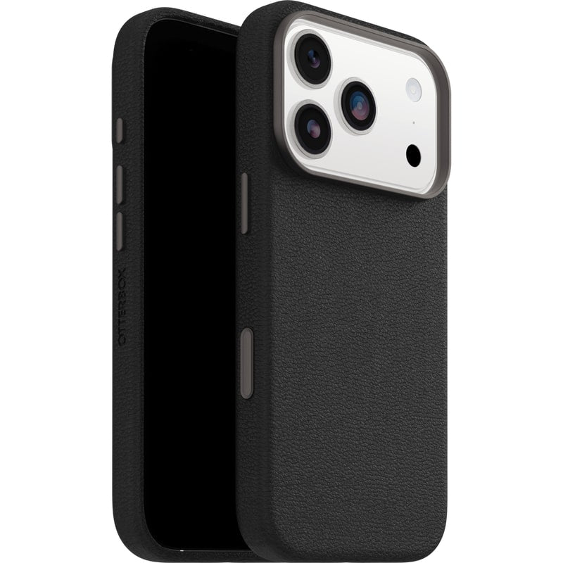 OtterBox Symmetry MagSafe Cactus Leather Case with Camera Control for iPhone 17 Pro - Noir Ash Black