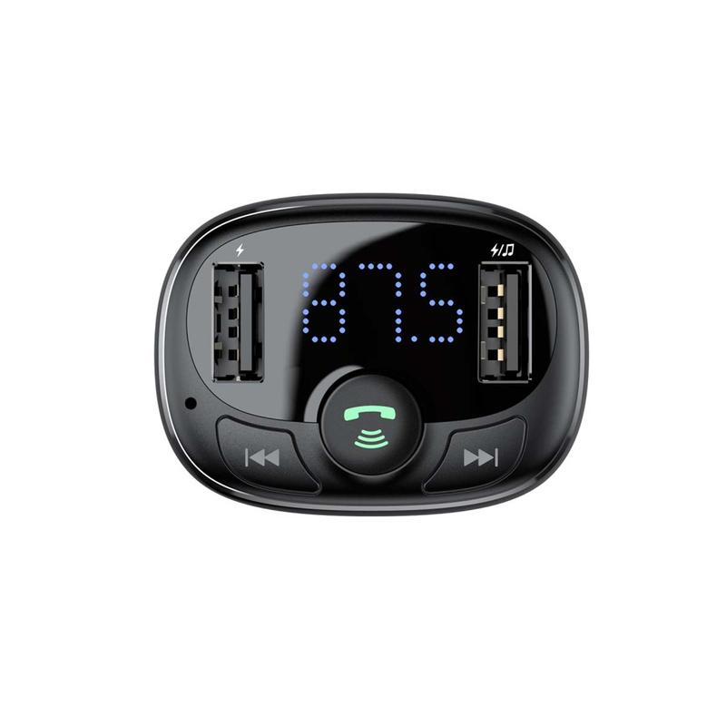 Baseus T Typed S-09A Bluetooth MP3 Car Charger (Standard Edition)- Black