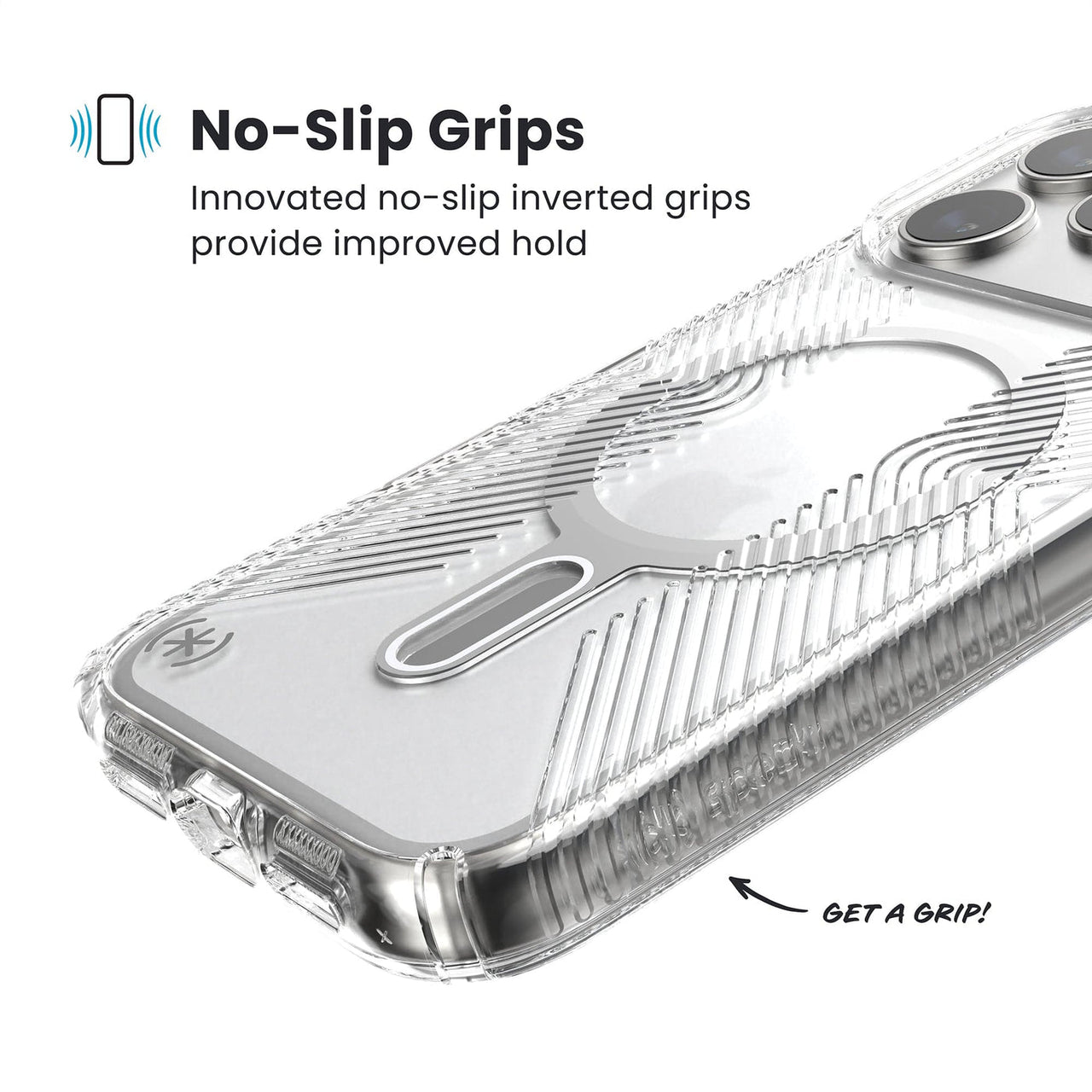 Speck Presidio Clear Grip for iPhone 17 Pro Max - Clear/Silver