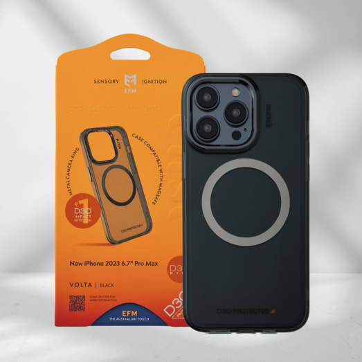 EFM Volta Case Armour with D3O BIO for iPhone 15 Pro Max - Black