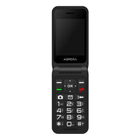 Thumbnail for OPEN BOX Aspera F46 Seniors 4G BIG button FLIP mobile phone with CRADLE- Black / Green