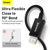 Thumbnail for Baseus Superior Series Fast Charging Data Cable USB to iP 2.4A 1M Black
