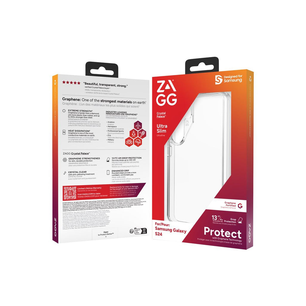 Zagg Crystal Palace Case for Samsung Galaxy S24- Clear