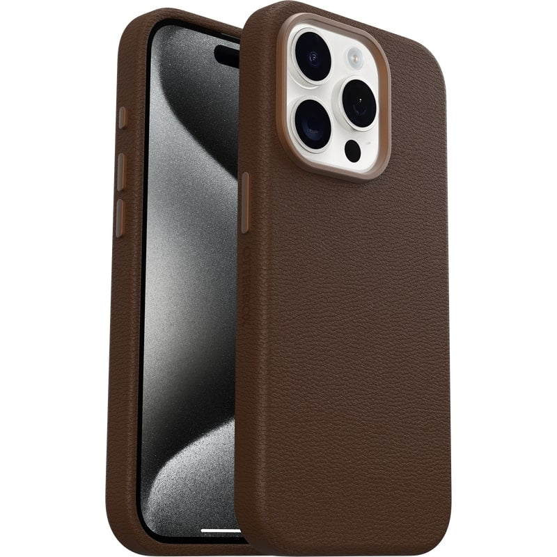 OtterBox Symmetry Cactus Leather Case for iPhone 15 Pro - Brown