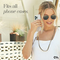 Case-Mate Phone Crossbody Gold Chain and Black Leather
