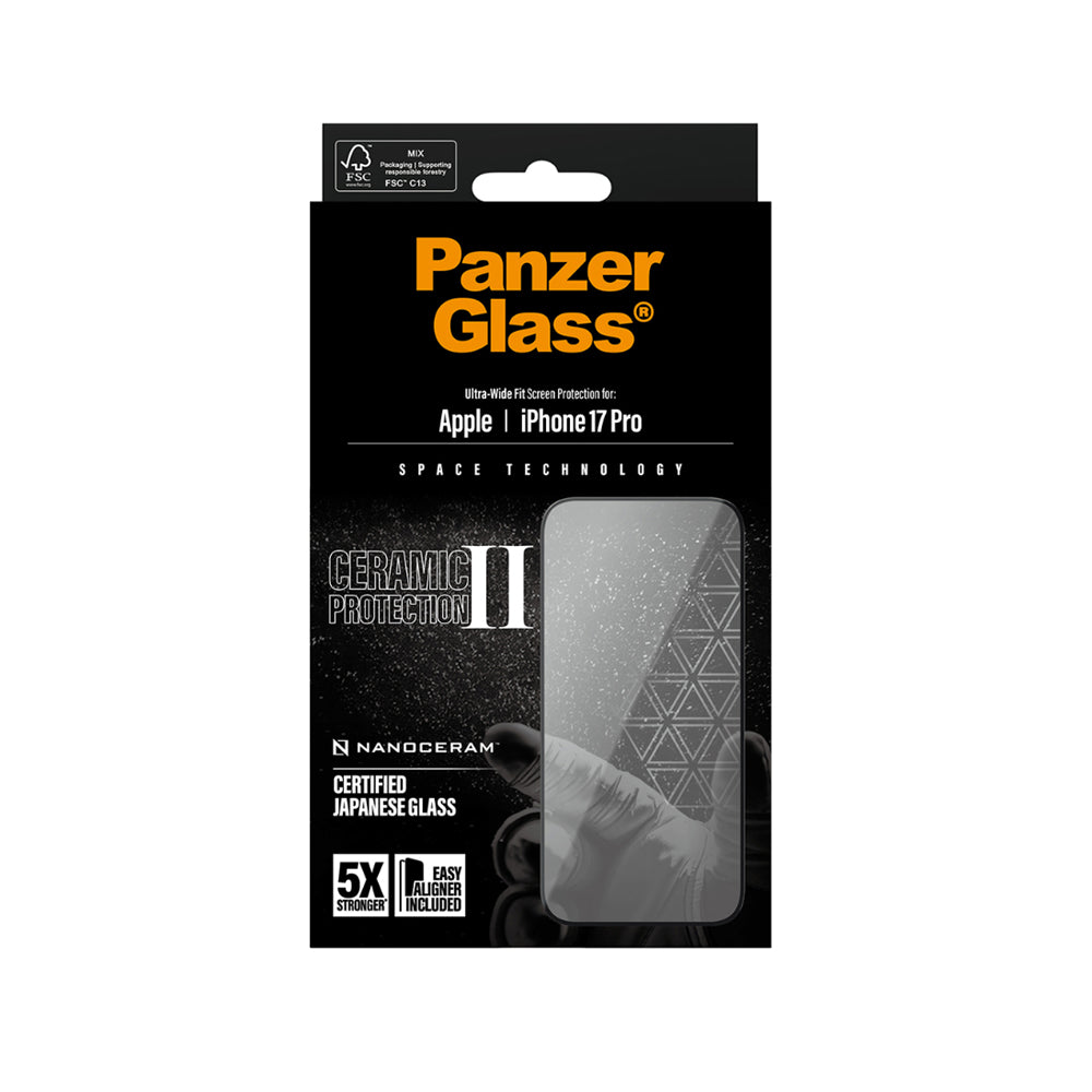 PanzerGlass UltraWide Fit Ceramic Screen Protector for iPhone 17 Pro