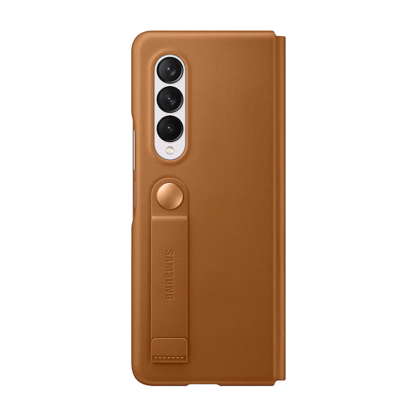 Samsung Leather Flip Cover for Galaxy Fold3 - Camel Brown