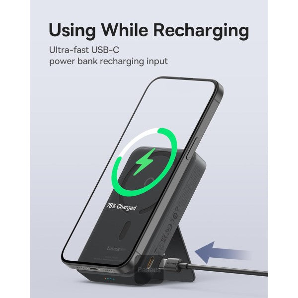 Baseus MagPro Magnetic Bracket Wireless Fast-Charging Power Bank 5000mAh 20W - Black