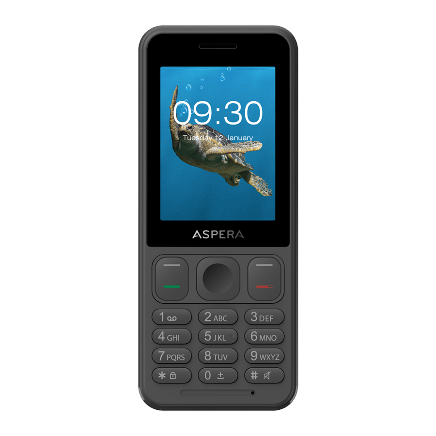 Aspera F48 (2.4'', 128MB, Big Button Keypad) Senior Friendly - Black/Grey