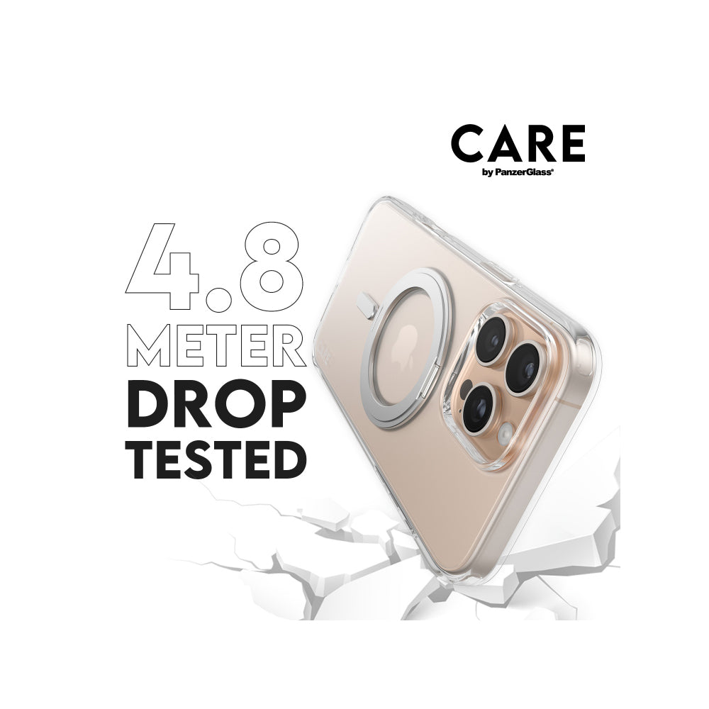 PanzerGlass CARE Feature MagaSafe & KickStand Case for iPhone 16 Pro Max - Silver