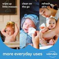 Thumbnail for WaterWipes 720 Pack, Biodegradable Baby Wipes, 99.9% Water Based Wet Wipes, Unscented & Hypoallergenic, For Sensitive Skin & Newborns (12 packs x 60 wipes)