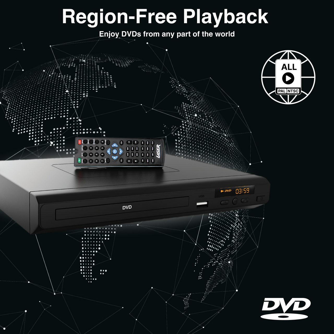 Laser Multi-Region DVD Player with HDMI & USB