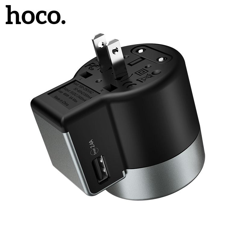 Hoco AC4 USB Charger Universal World Travel Adapter US/UK/EU/AU Plug Converter