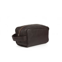 Thumbnail for Leather United Unisex Dopp Toiletry Kit Bag - Brown (Genuine Leather)