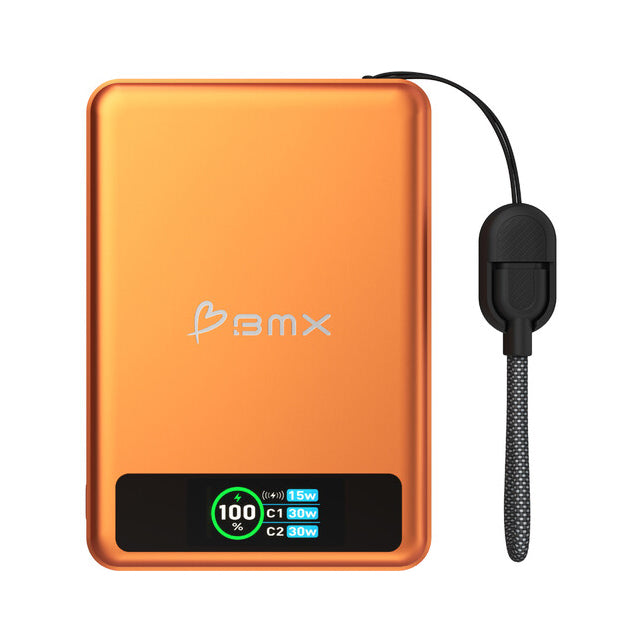 BMX SolidSafe 10,000mAh Solid-State Magnetic Power Bank - Orange