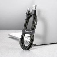 Thumbnail for Baseus USB-A to USB-C Cafule Tough Cable 50cm - Gray