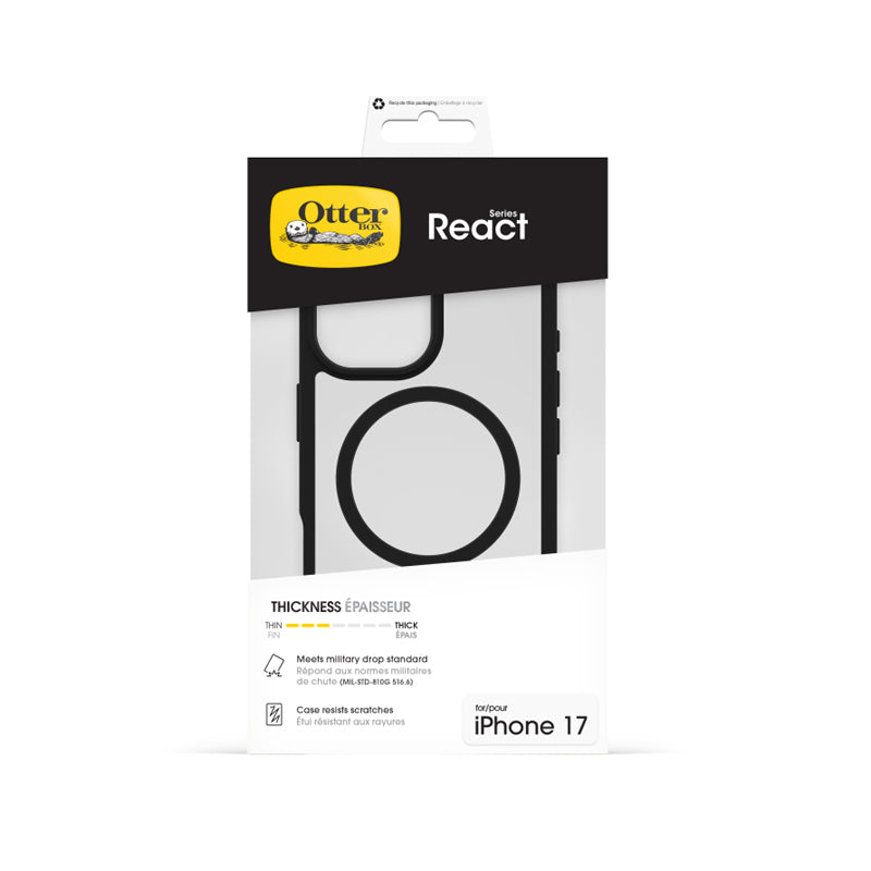OtterBox React MagSafe Case for Apple iPhone 17- Black Crystal