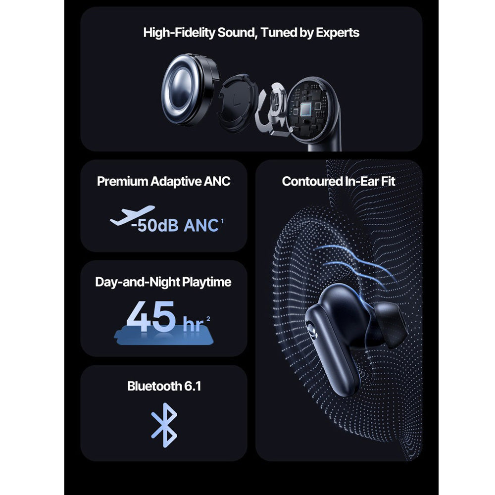 Baseus Inspire XP1 TWS ANC Earbuds - Black