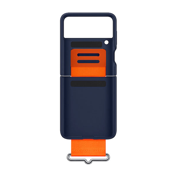 Samsung Silicone Cover With Strap for Galaxy Flip 3 - Navy