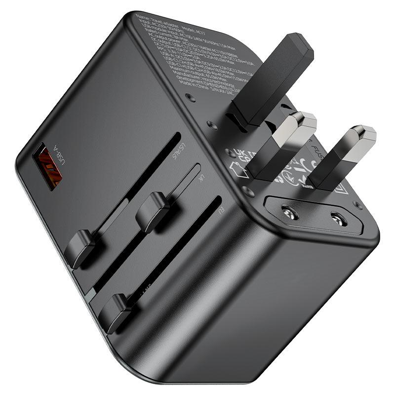 Hoco AC17 Supporter three-port PD65W(2C1A) universal conversion charger