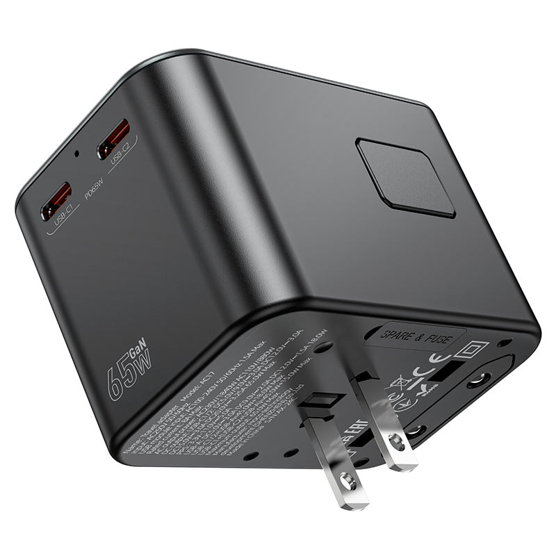 Hoco AC17 Supporter three-port PD65W(2C1A) universal conversion charger