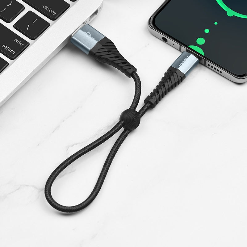 Hoco X38 2.4A Fast Charging USB-A to Micro-USB Anti-Bend Braided Cable 25cm