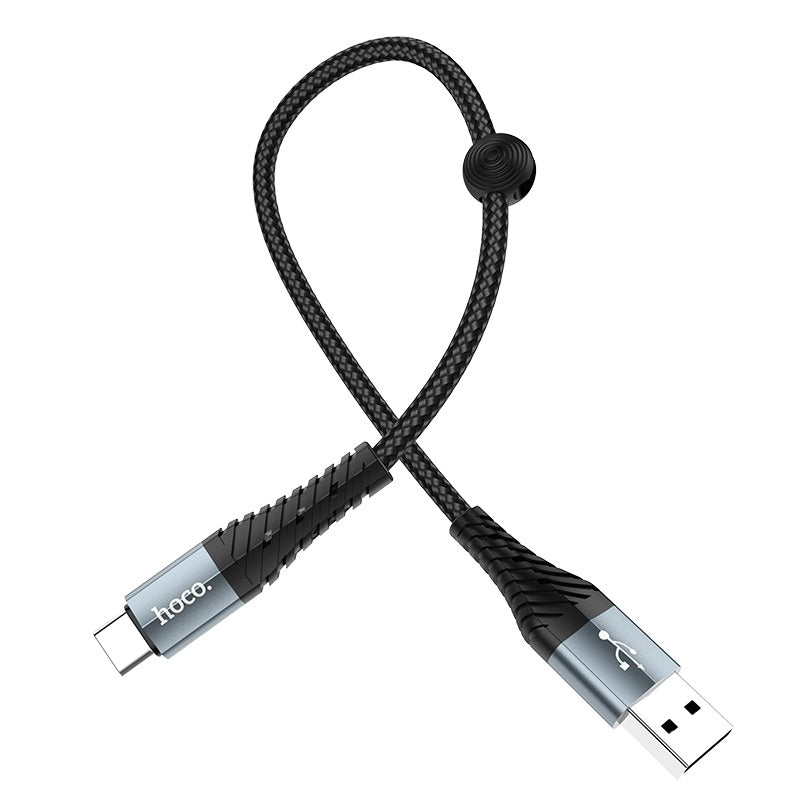Hoco X38 2.4A Fast Charging USB-A to Micro-USB Anti-Bend Braided Cable 25cm