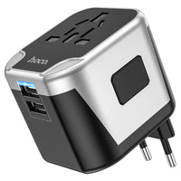 Thumbnail for Hoco AC5 12W 2 x USB-A port Universal TRAVEL Charger WALL Adapter AU|USA|UK|EU|ASIA|