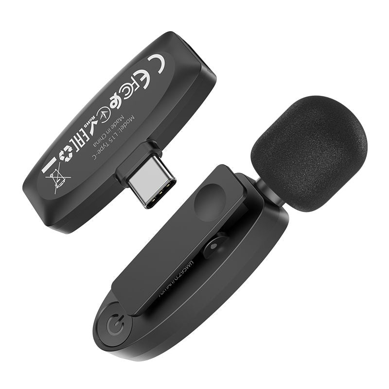 Hoco L15 USB-C Crystal Lavalier Wireless Digital Microphone - Black