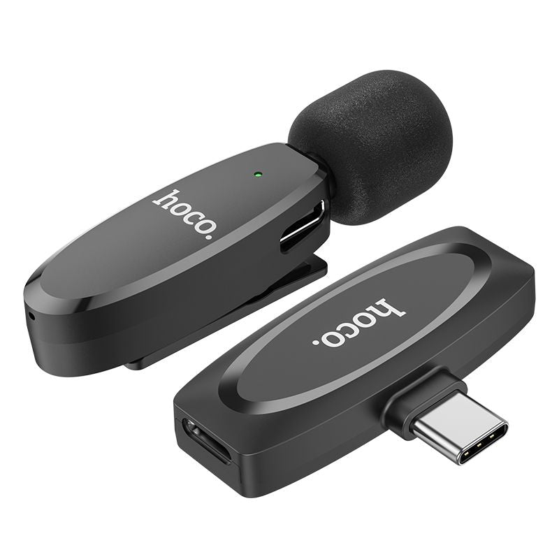 Hoco L15 USB-C Crystal Lavalier Wireless Digital Microphone - Black