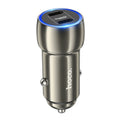 Hoco Z48 40W Dual Port USB-C Metal Car Charger - Gray