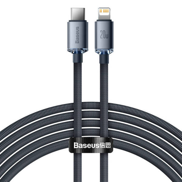Baseus Crystal Shine Series Fast Charging Data Cable USB-C to Lightning 20W 2M - Black