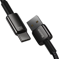 Thumbnail for Baseus Tungsten Gold Fast Charging Data Cable USB-A to USB-C 100W 1m - Black