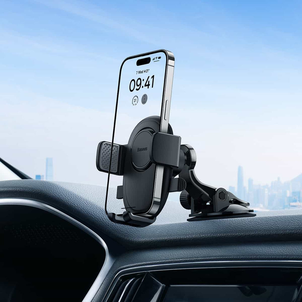 Baseus UltraControl Lite Series Clamp-Type Phone Holder Suction Cup Version - Black