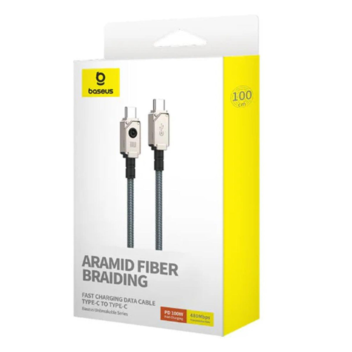 Baseus USB-C to USB-C 100W Aramid Fiber Unbreakable Series Fast Charging Braided Data Cable 2M