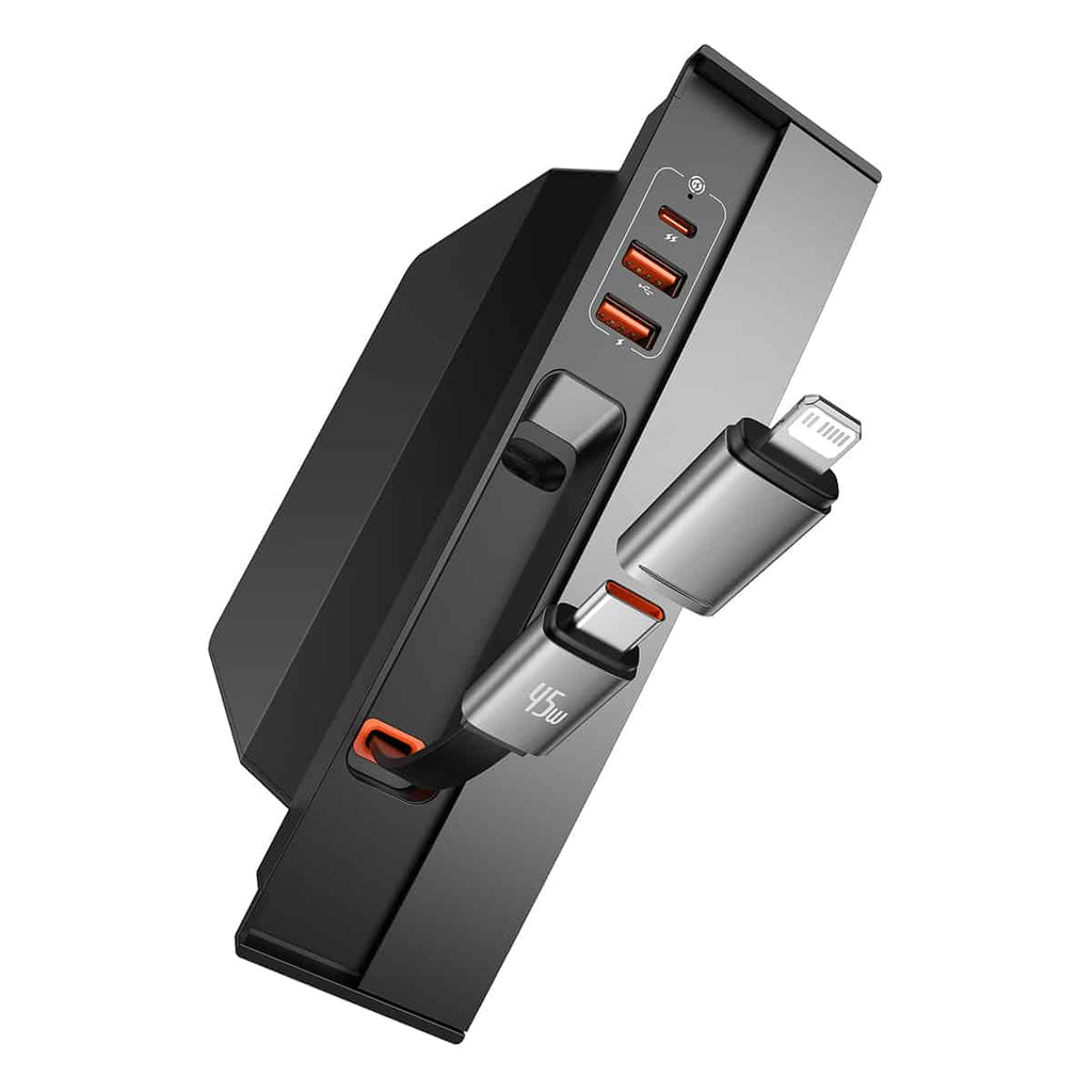 Baseus T-Space Series HUB for Tesla Cars with retractable 45W type-C cable-Black