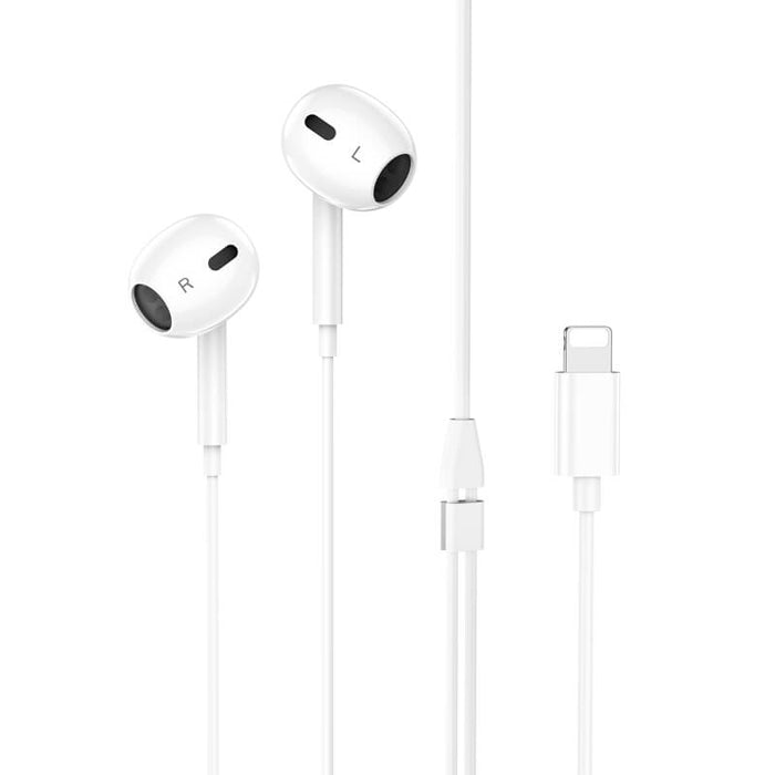 Hoco M111 Max Plug And Play Primero Digital Lightning Handsfree - White