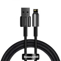 Baseus Tungsten Gold Fast Charging Data Cable USB-A to Lightning 2m - Black