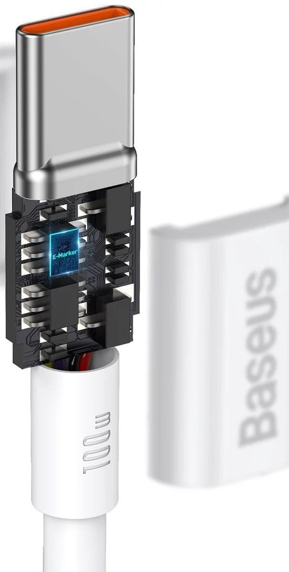 Baseus Superior Series Fast Charging Data Cable USB-C to USB-C 100W 1Meter - White