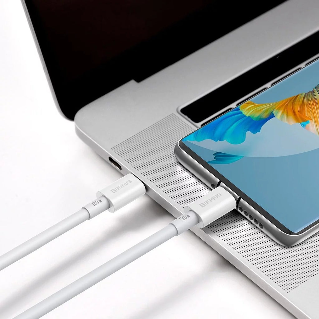 Baseus Superior Series Fast Charging Data Cable USB-C to USB-C 100W 1Meter - White
