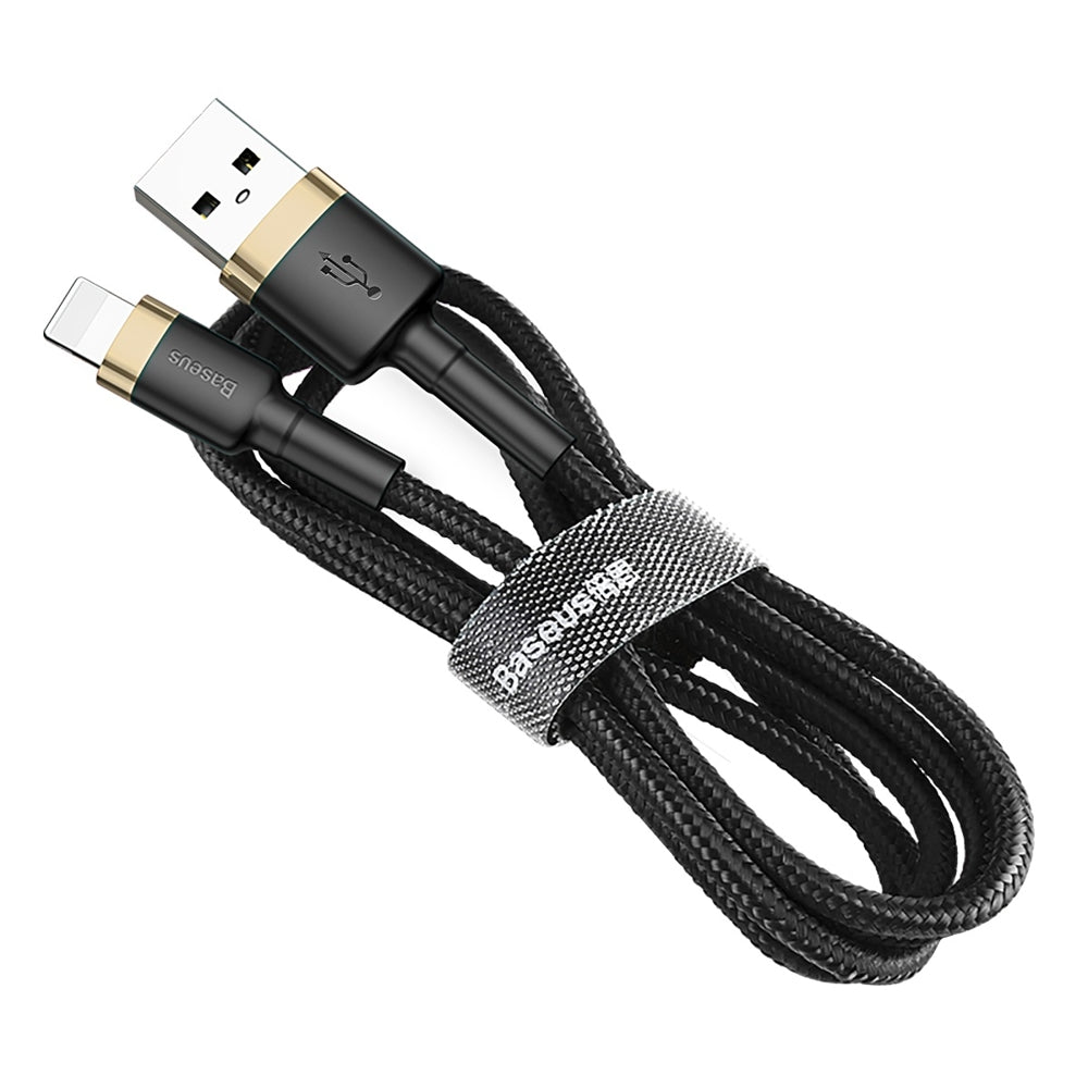 Baseus Cafule Fast Charge USB-A to Lightning Data Charging Cable for iPhone 2M - Black/Gold