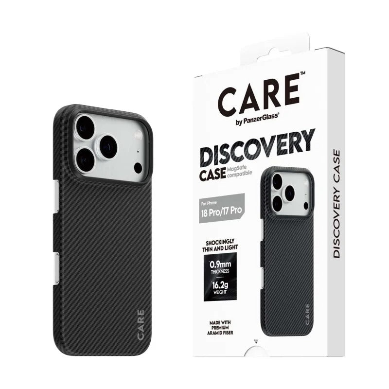 CARE by PanzerGlass Discovery ARAMID Fibre MagSafe Case for iPhone 18 Pro, 17 Pro - Black