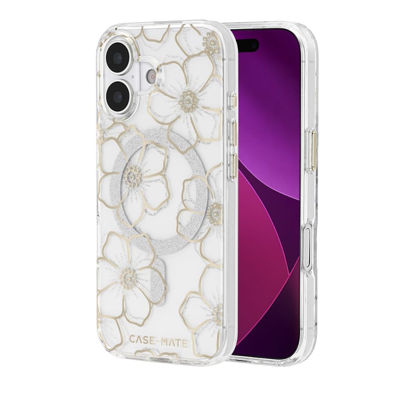 Case-Mate Floral Gems MagSafe Case For Apple iPhone 17- Gold