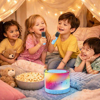 Laser Mini RGB Karaoke Speaker with 2 Wireless Mics - Blue