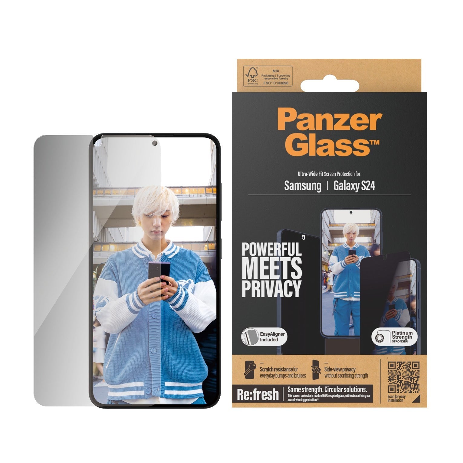 PanzerGlass Privacy Screen Protector forSamsung Galaxy S24 - Clear