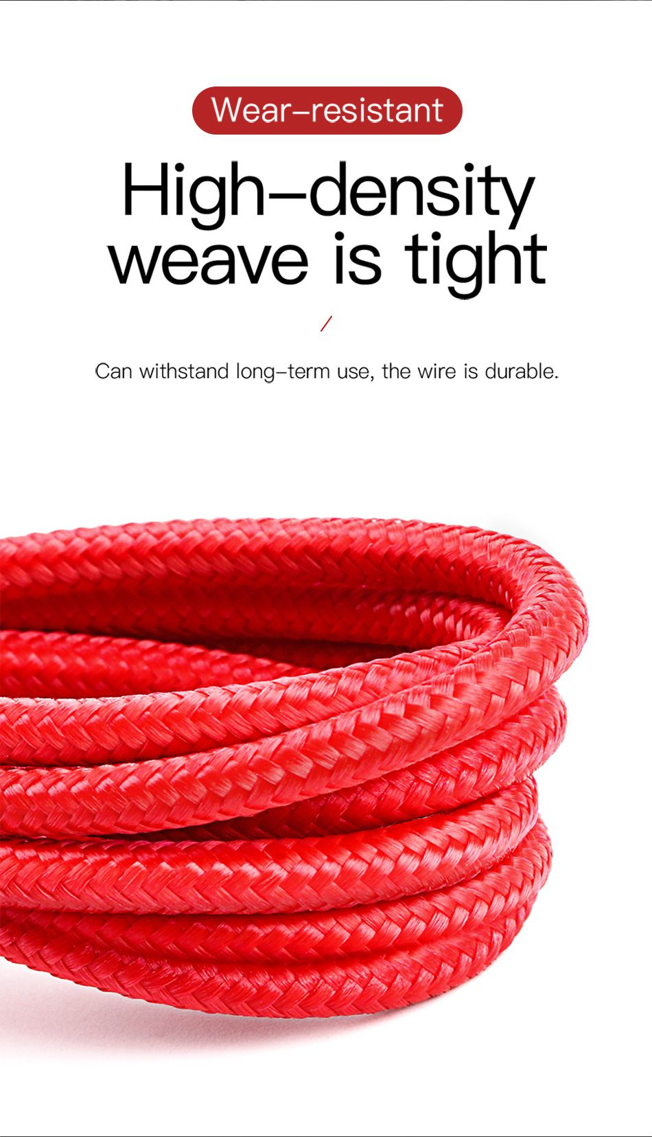 Baseus USB-A To Lightning Cafule Tough Cable Braided Cord  1m - Black